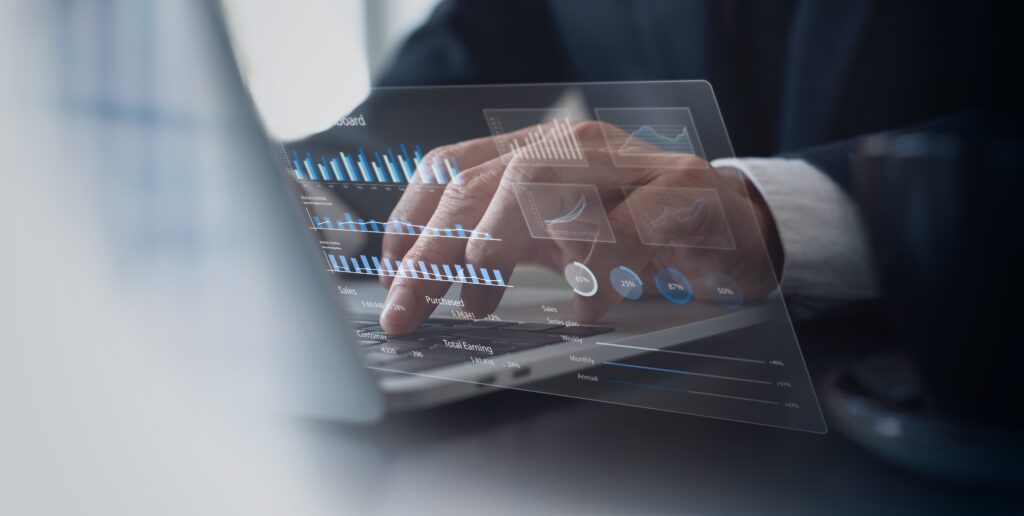 Businessman,Using,Laptop,Computer,Analyzing,Sales,Data,And,Financial,Growth